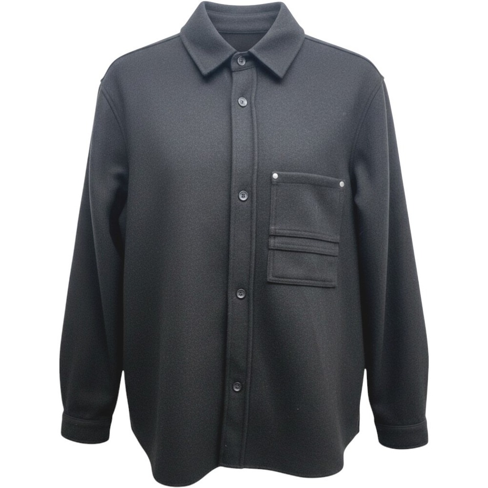 ZARA Black Oversized Shacket Jacket Coat Women's L Button Front Utility Pocket